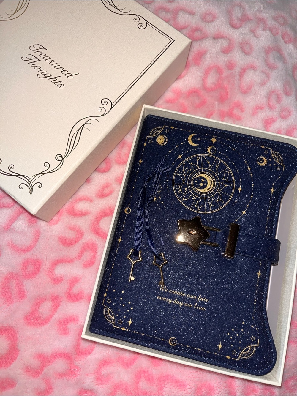 New! Diary with pen, lock and key (Midnight Blue)